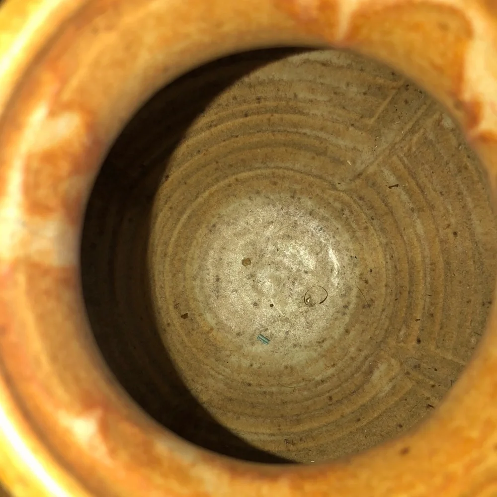 COPY - Glazed Vase Tan brown blue colors Made in 93/95’